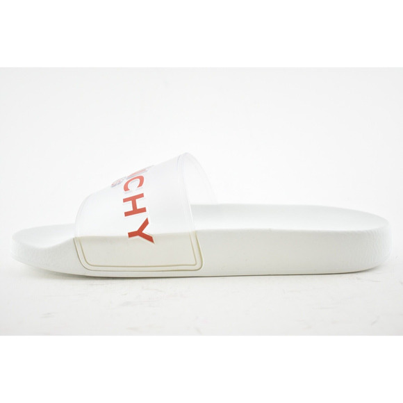 Givenchy Paris White Red PVC Clear Logo Slide On Pool Sandal Flip Flop Flat 39 - Picture 9 of 12